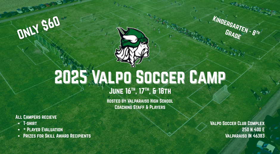 2025 Valpo Soccer Camp (K-8th) - Sign up today!